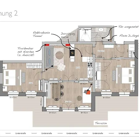 Villa Luise App 2 Mit 2 Schlafzimmern Lu2 *